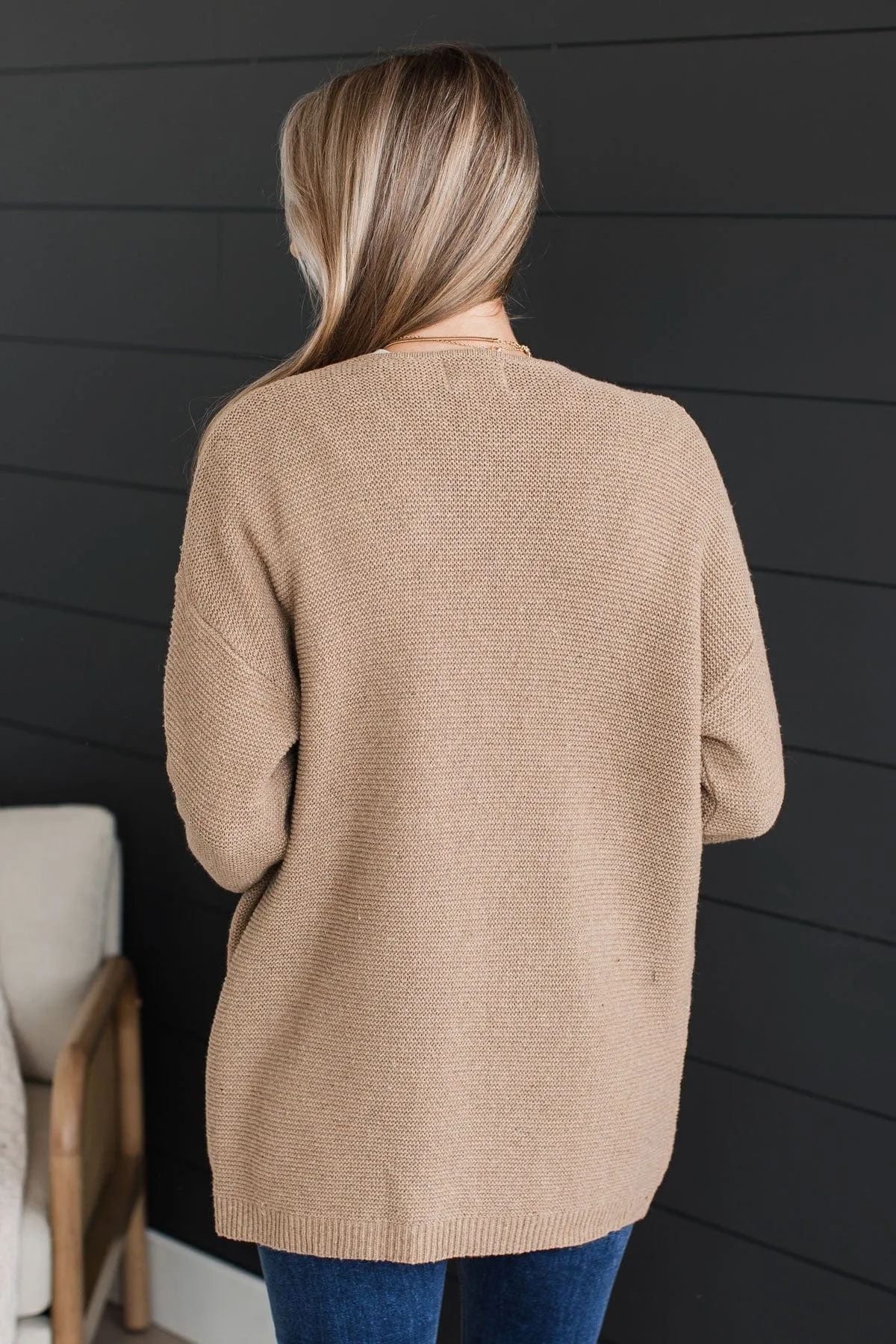 Keep Things Simple Knit Cardigan- Mocha