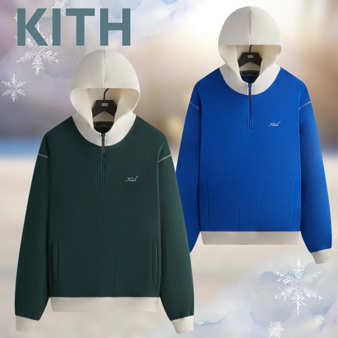 KITH NYC  |Pullovers Street Style Bi-color Long Sleeves Logo Loungewear