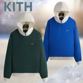 KITH NYC  |Pullovers Street Style Bi-color Long Sleeves Logo Loungewear