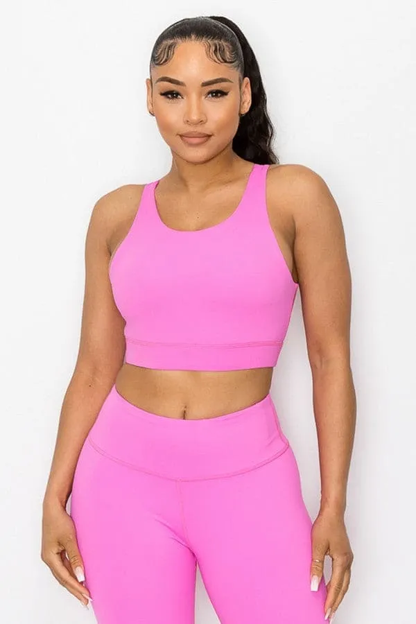 Lattice Open Back Activewear Sports Bra