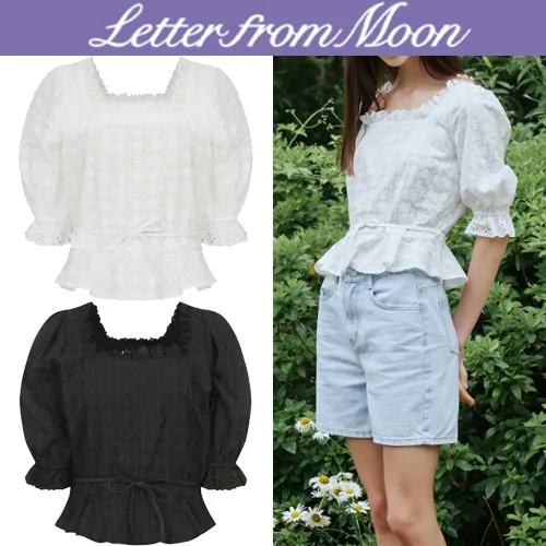 LETTER FROM MOON  |Casual Style Street Style Long Sleeves Short Sleeves