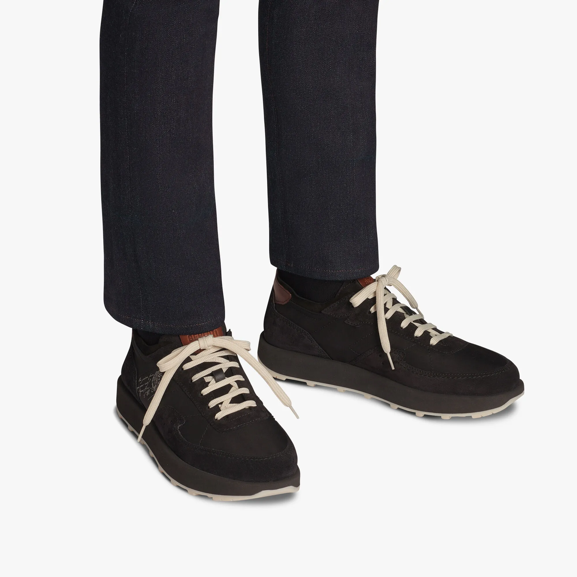 Light Track Suede Calf Leather and Nylon Sneaker