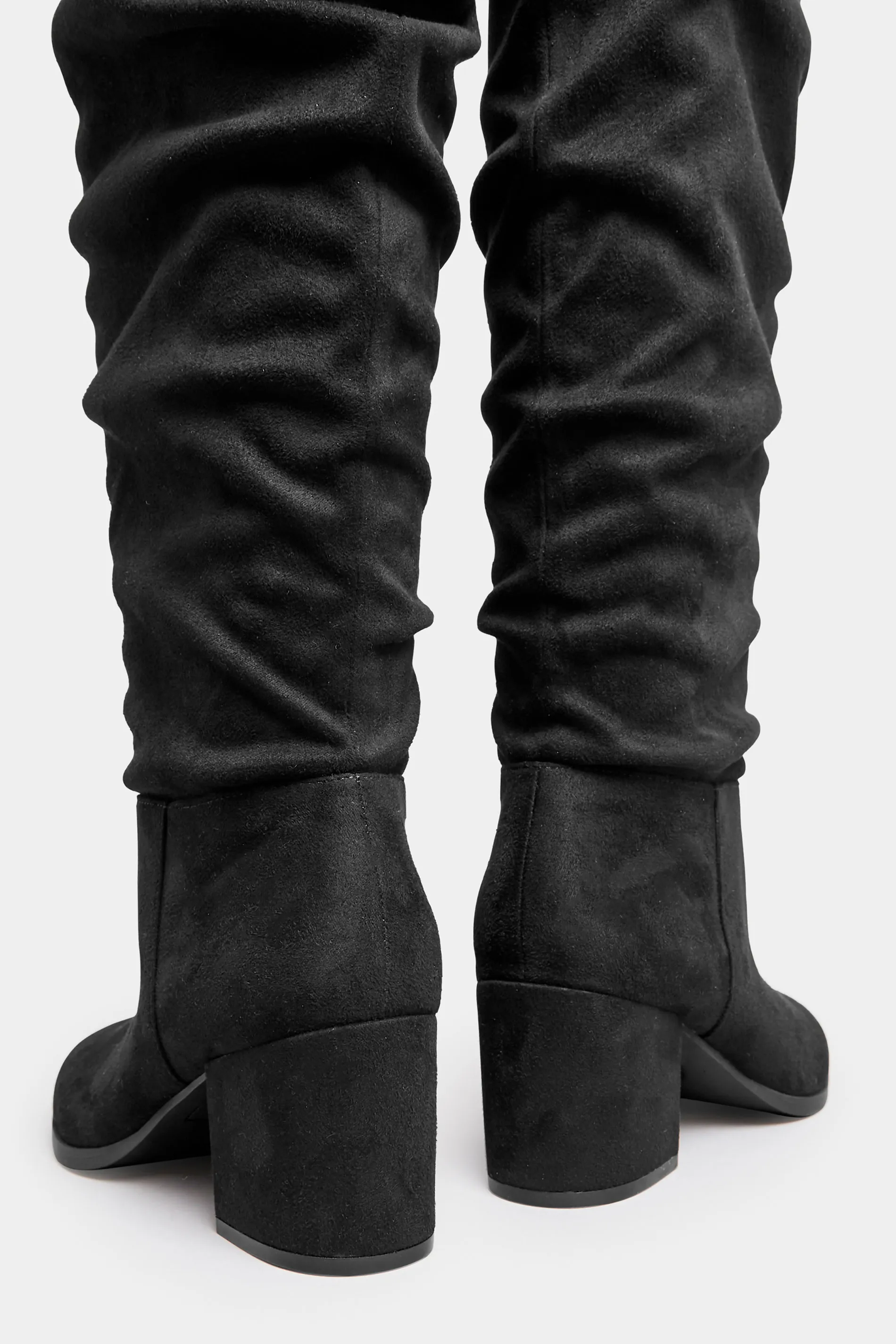 LIMITED COLLECTION Curve Black Slouch Knee High Boots In Extra Wide EEE Fit