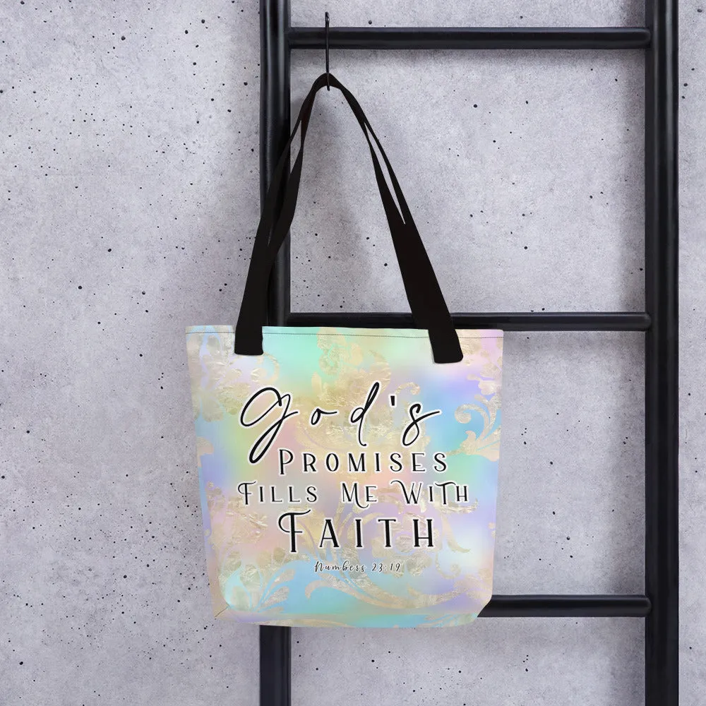 Limited Edition Premium Tote Bag - God's Promises Fills Me With Faith (Design: Golden Spring)