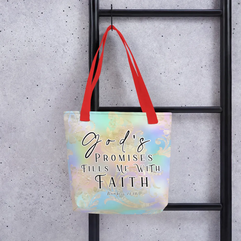 Limited Edition Premium Tote Bag - God's Promises Fills Me With Faith (Design: Golden Spring)