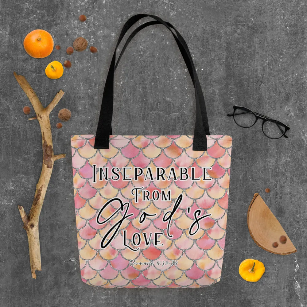 Limited Edition Premium Tote Bag - Inseparable From God's Love (Design: Mermaid Scales Pink)