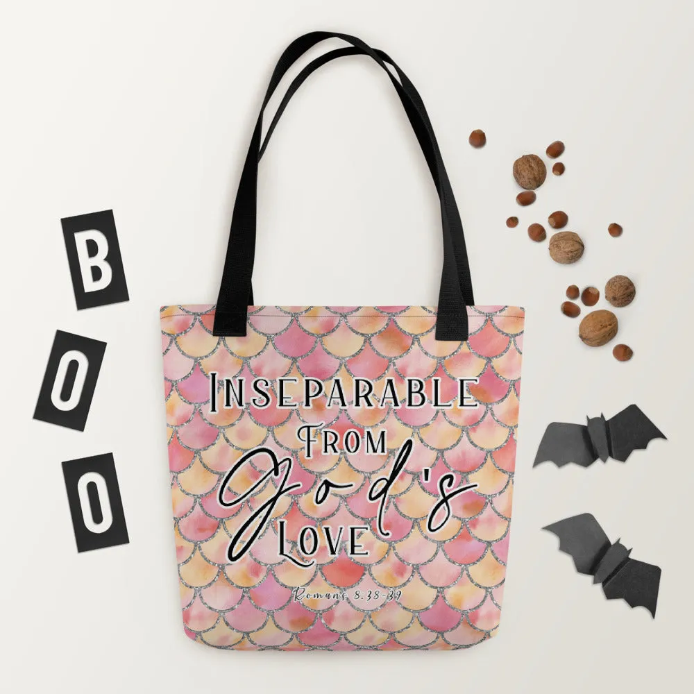 Limited Edition Premium Tote Bag - Inseparable From God's Love (Design: Mermaid Scales Pink)