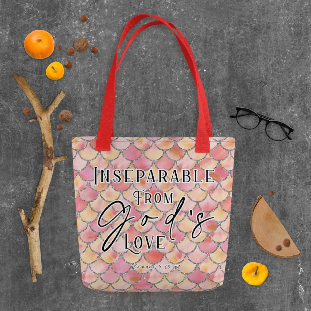 Limited Edition Premium Tote Bag - Inseparable From God's Love (Design: Mermaid Scales Pink)