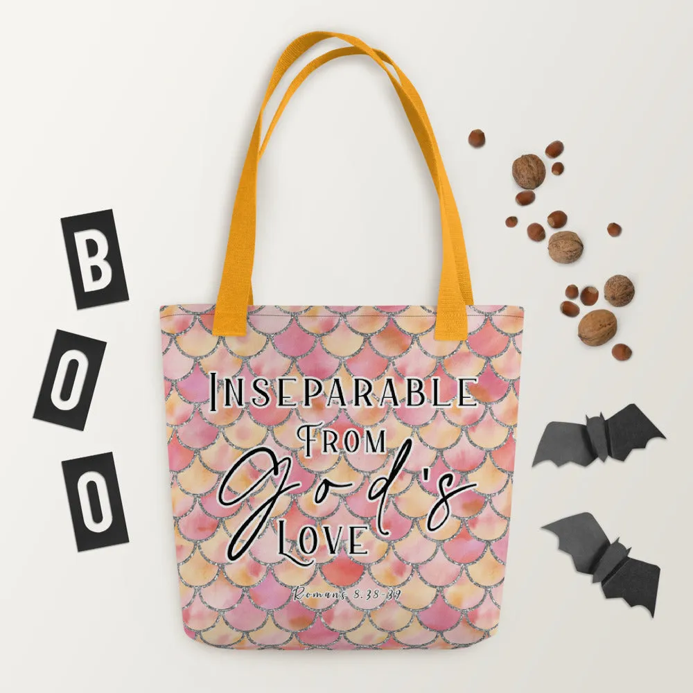 Limited Edition Premium Tote Bag - Inseparable From God's Love (Design: Mermaid Scales Pink)