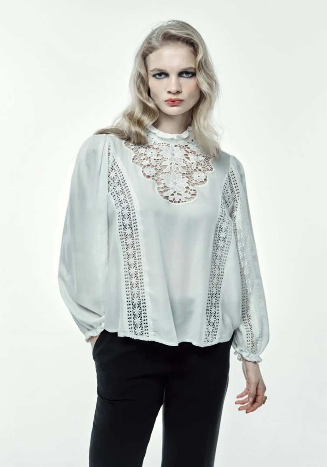 Long Sleeve Lace Romantic Blouse