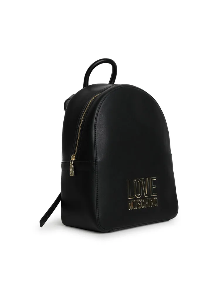 Love Moschino Logo Plaque Zip Around Backpack