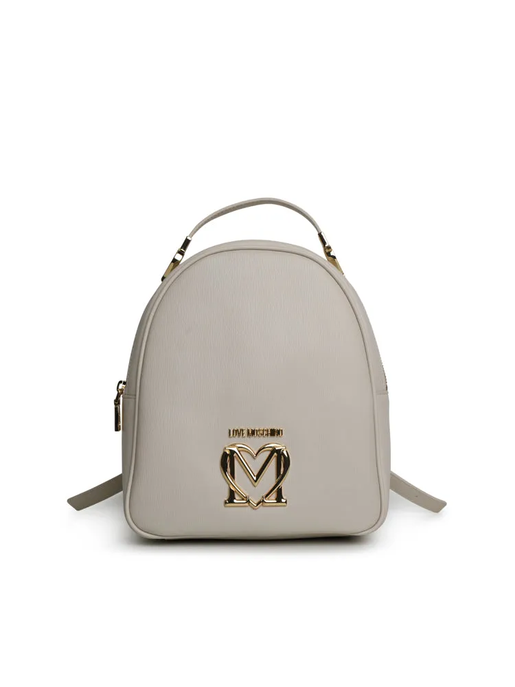 Love Moschino Logo Plaque Zipped Backpack