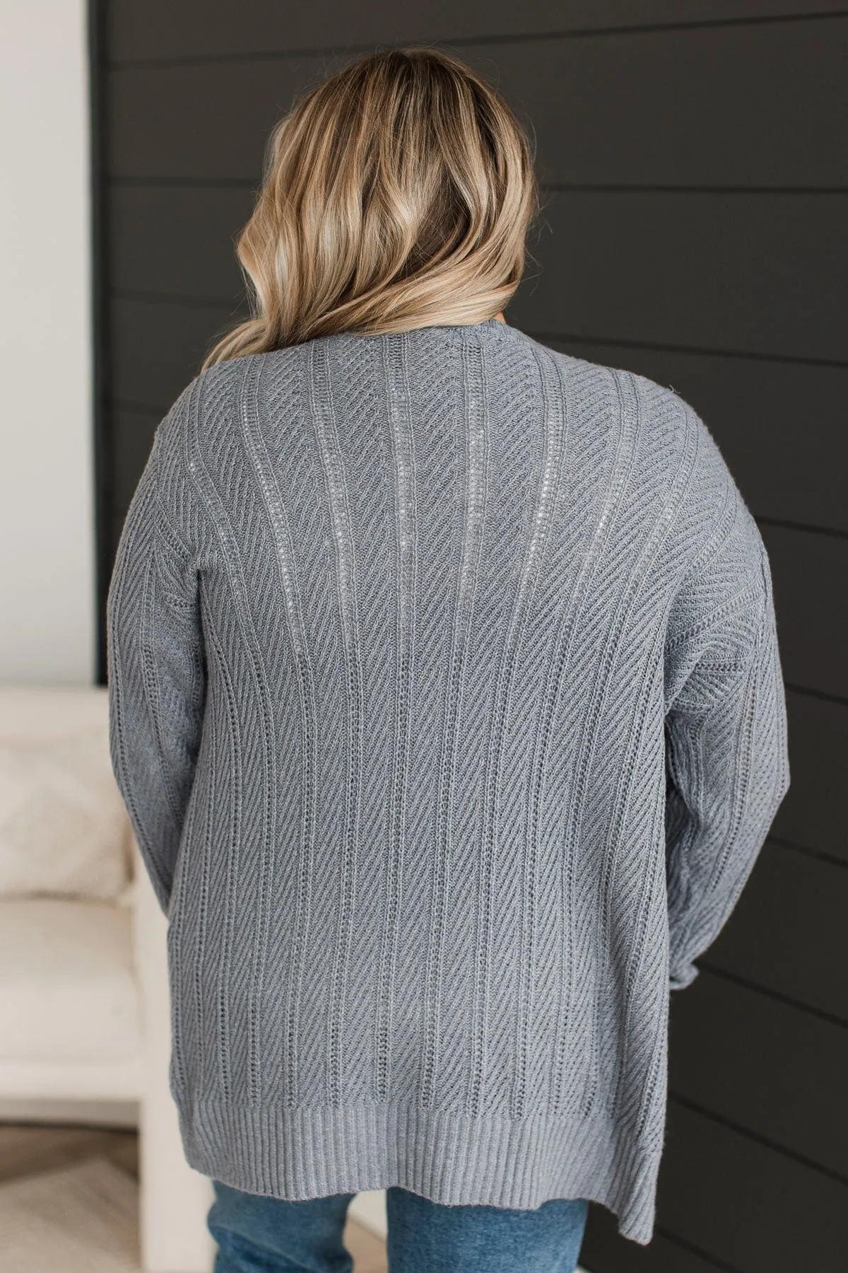 Love On Replay Knit Cardigan- Grey