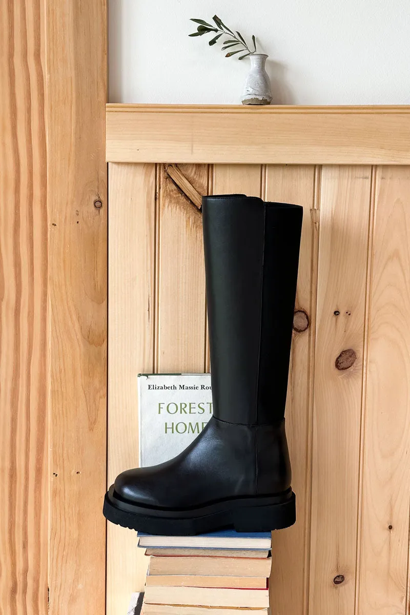 Lug Sole Tall Boot - Black