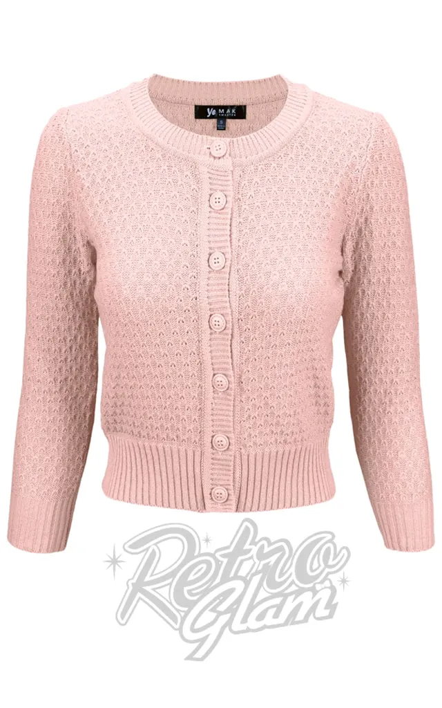 Mak Textured Cardigan in Blush Pink