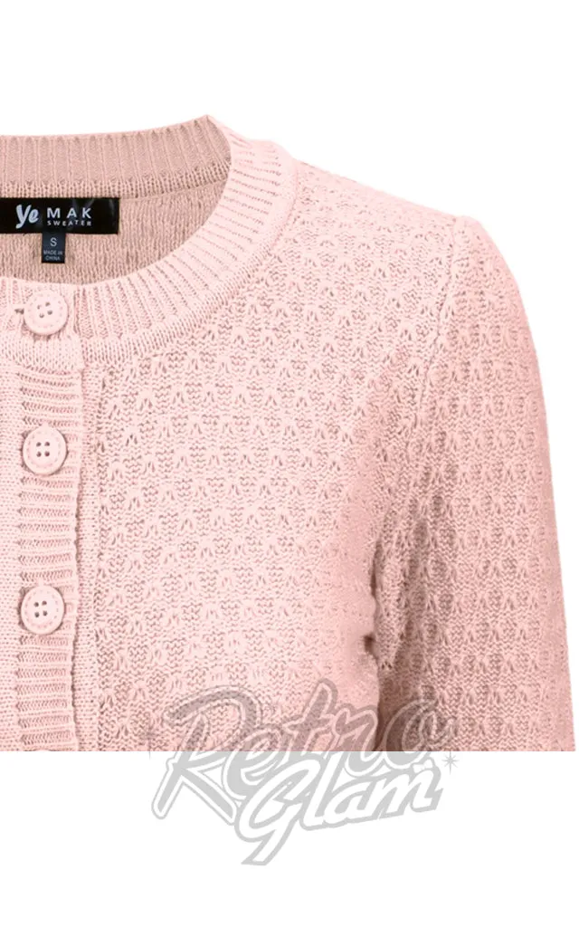 Mak Textured Cardigan in Blush Pink