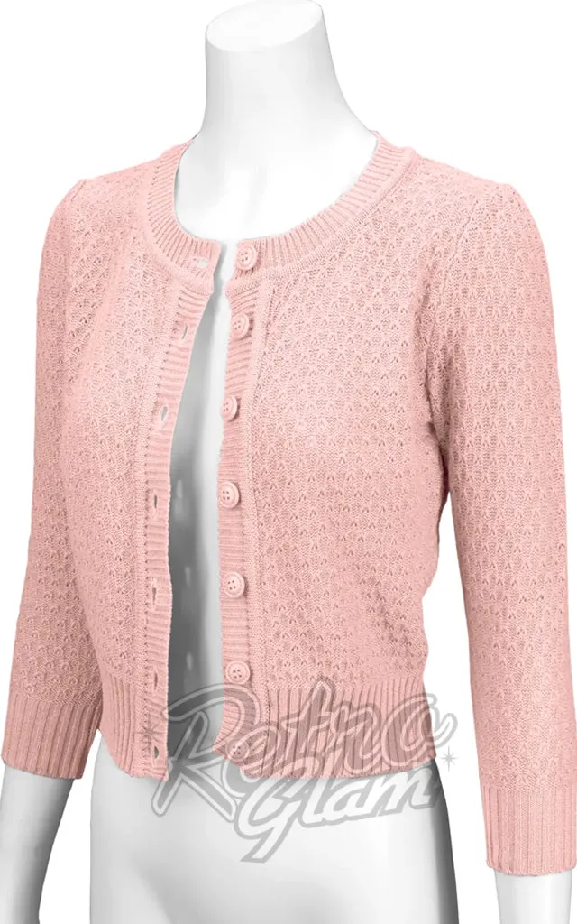 Mak Textured Cardigan in Blush Pink