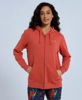 Maya Womens Full-Zip Hoodie - Burnt Orange