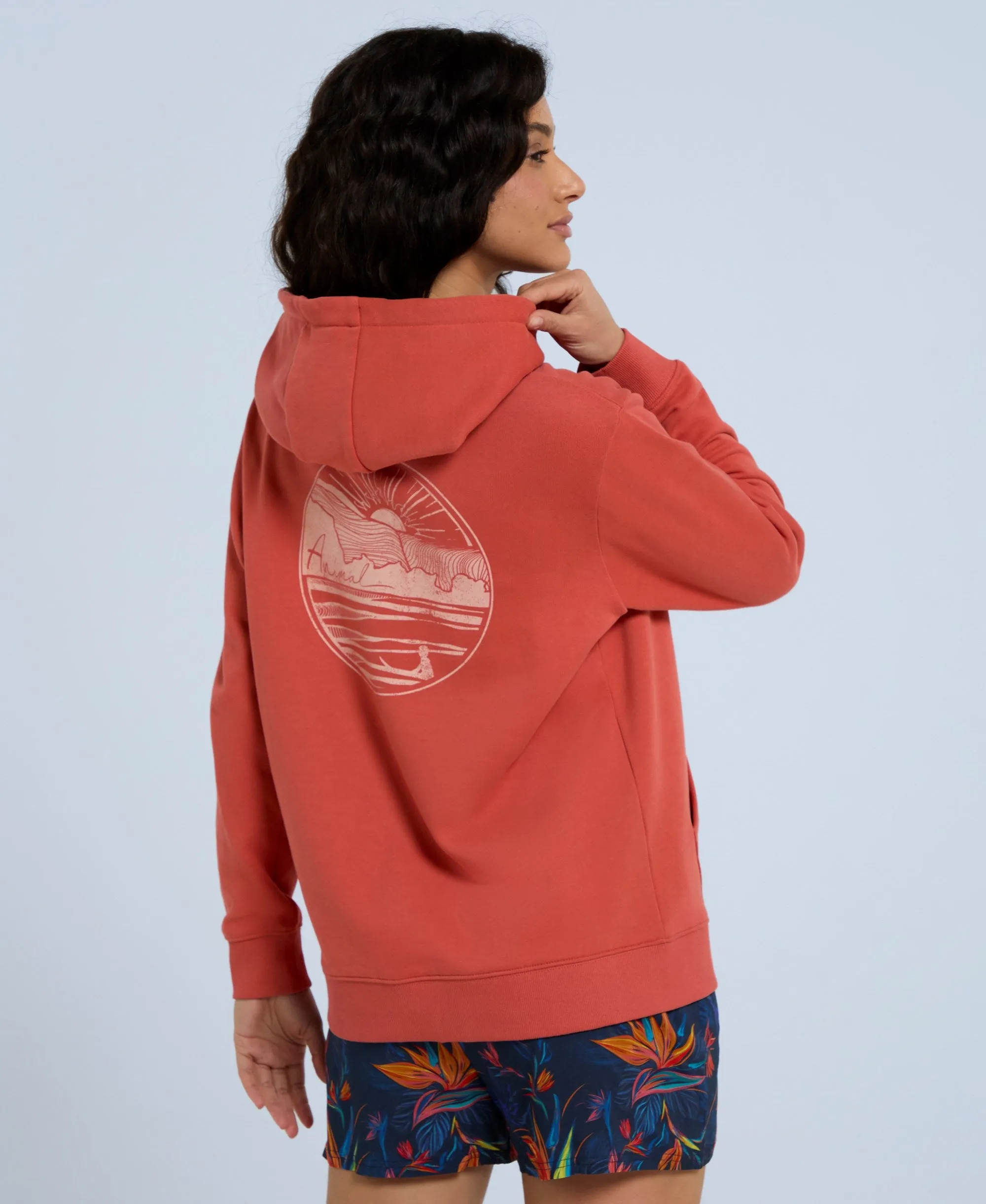 Maya Womens Full-Zip Hoodie - Burnt Orange