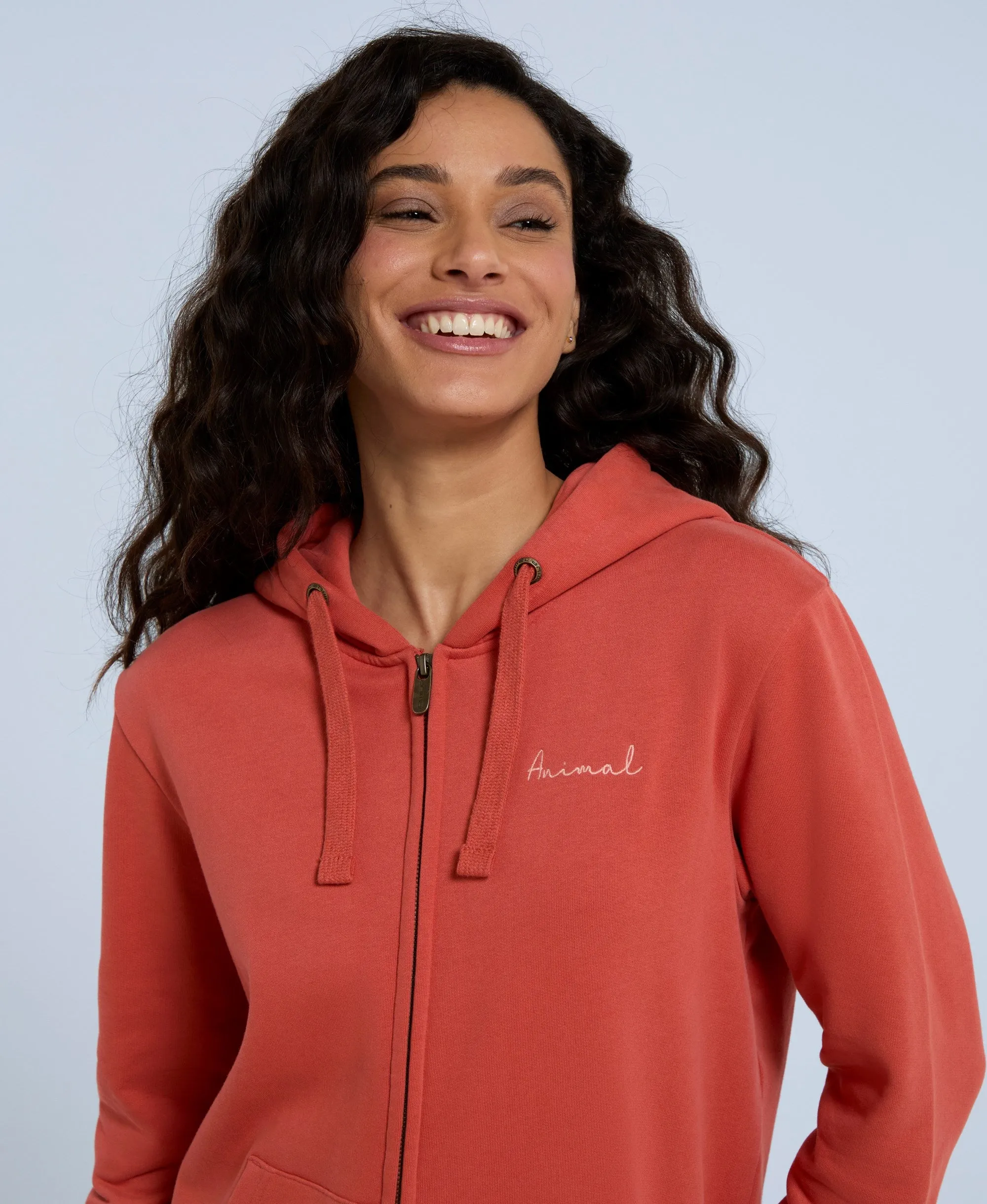 Maya Womens Full-Zip Hoodie - Burnt Orange