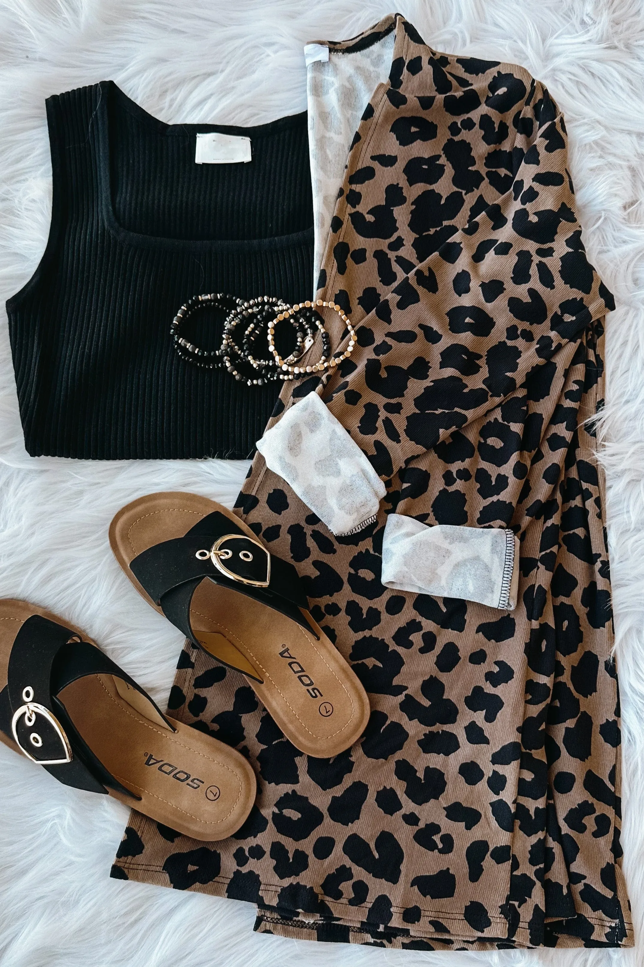 Memorable Love Leopard Print Cardigan- Brown