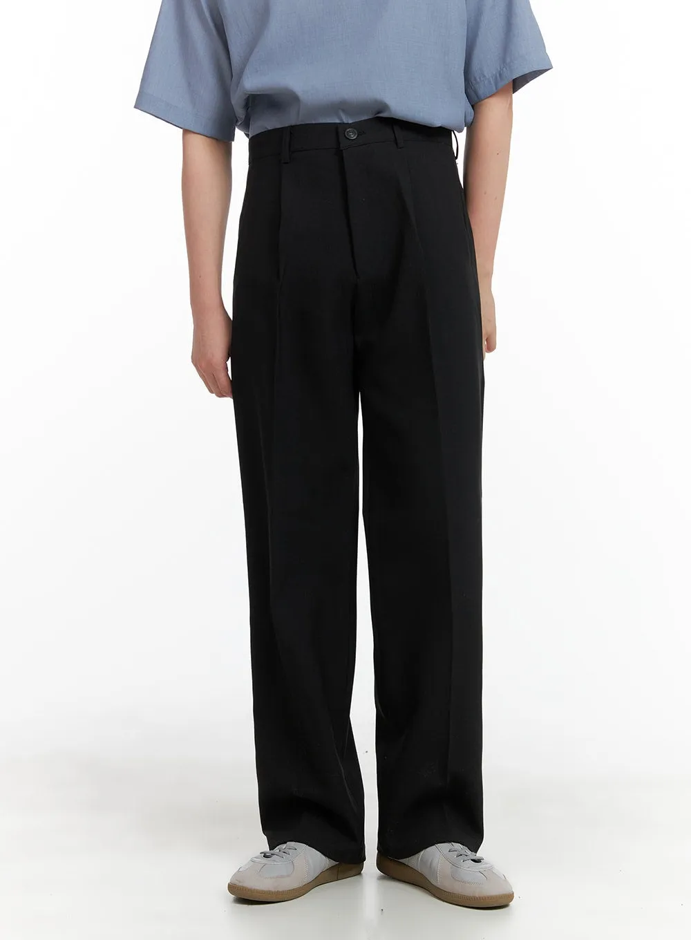 Men's Pintuck Wide Fit Trousers IA402