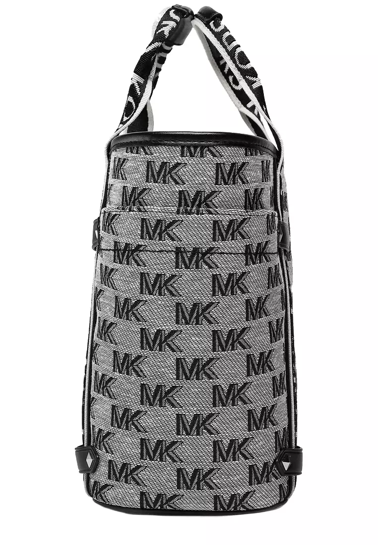 MICHAEL KORS Michael Kors Maeve Logo Small Convertible Tote Bag in Black/ Light Cream 30S3S5VT1J