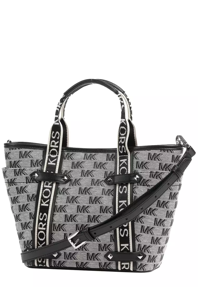 MICHAEL KORS Michael Kors Maeve Logo Small Convertible Tote Bag in Black/ Light Cream 30S3S5VT1J