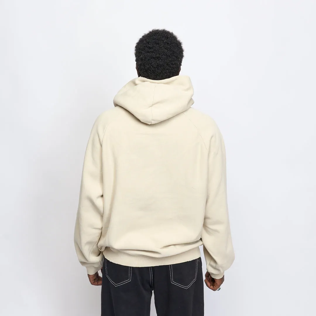 Milk - Basic Embroidered Small Logo Raglan Hoodie (Beige/Brown)