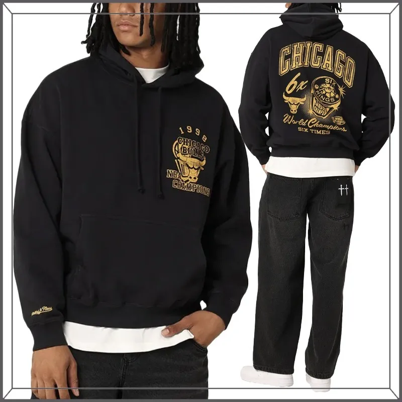 Mitchell&Ness  |Pullovers Street Style Long Sleeves Logo Skater Style