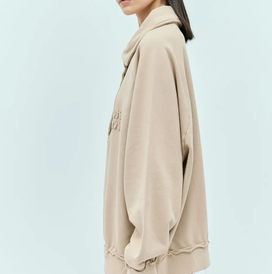 MiuMiu  |Unisex Rib Street Style Long Sleeves Plain Cotton Oversized