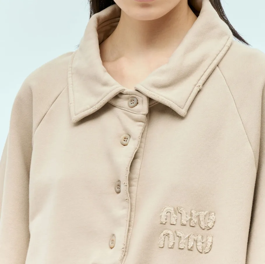 MiuMiu  |Unisex Rib Street Style Long Sleeves Plain Cotton Oversized