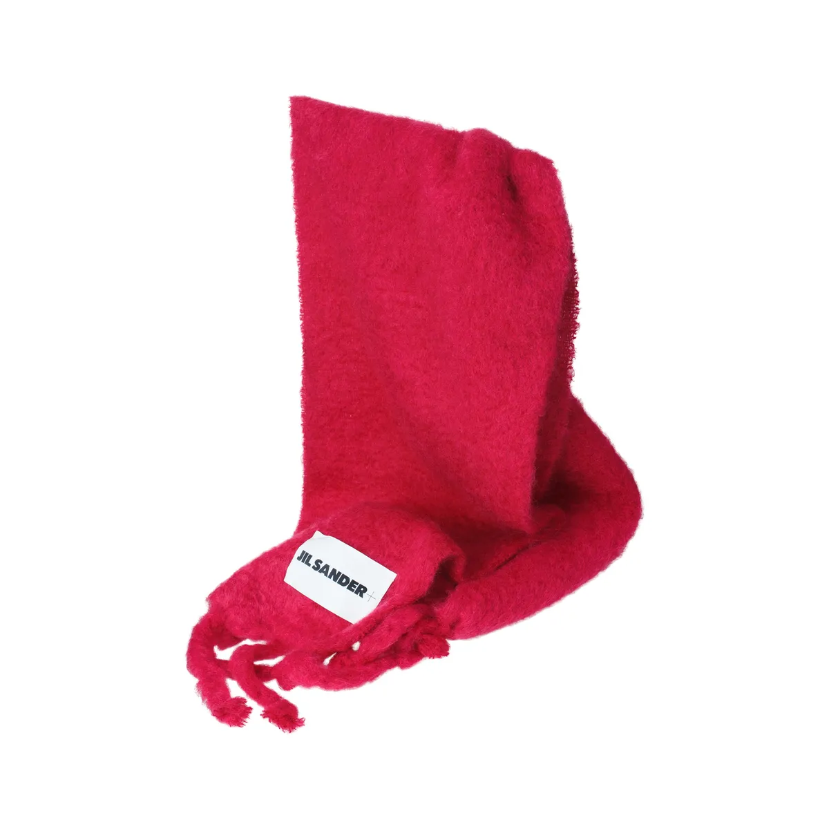 Mohair Knitted Scarf - Red