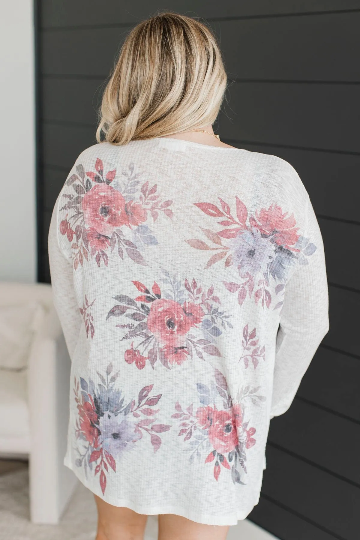 Moments Of Perfection Floral Cardigan- Ivory