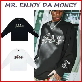 MR. ENJOY DA MONEY  |Crew Neck Unisex Street Style Long Sleeves Cotton Oversized