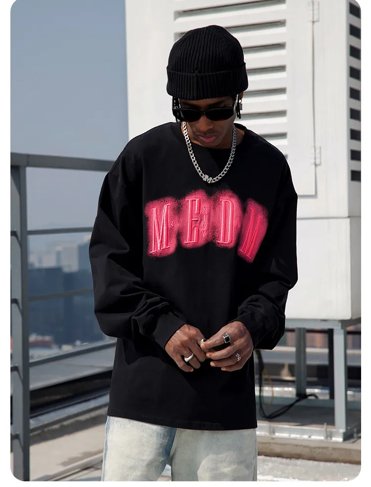 MR. ENJOY DA MONEY  |Crew Neck Unisex Sweat Street Style Long Sleeves Cotton