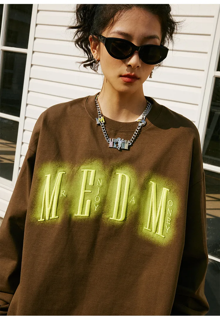 MR. ENJOY DA MONEY  |Crew Neck Unisex Sweat Street Style Long Sleeves Cotton