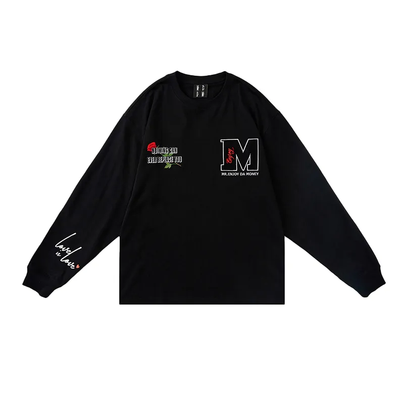 MR. ENJOY DA MONEY  |Unisex Blended Fabrics Street Style Long Sleeves Cotton