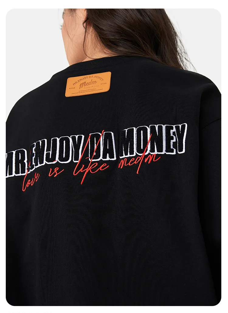 MR. ENJOY DA MONEY  |Unisex Blended Fabrics Street Style Long Sleeves Cotton