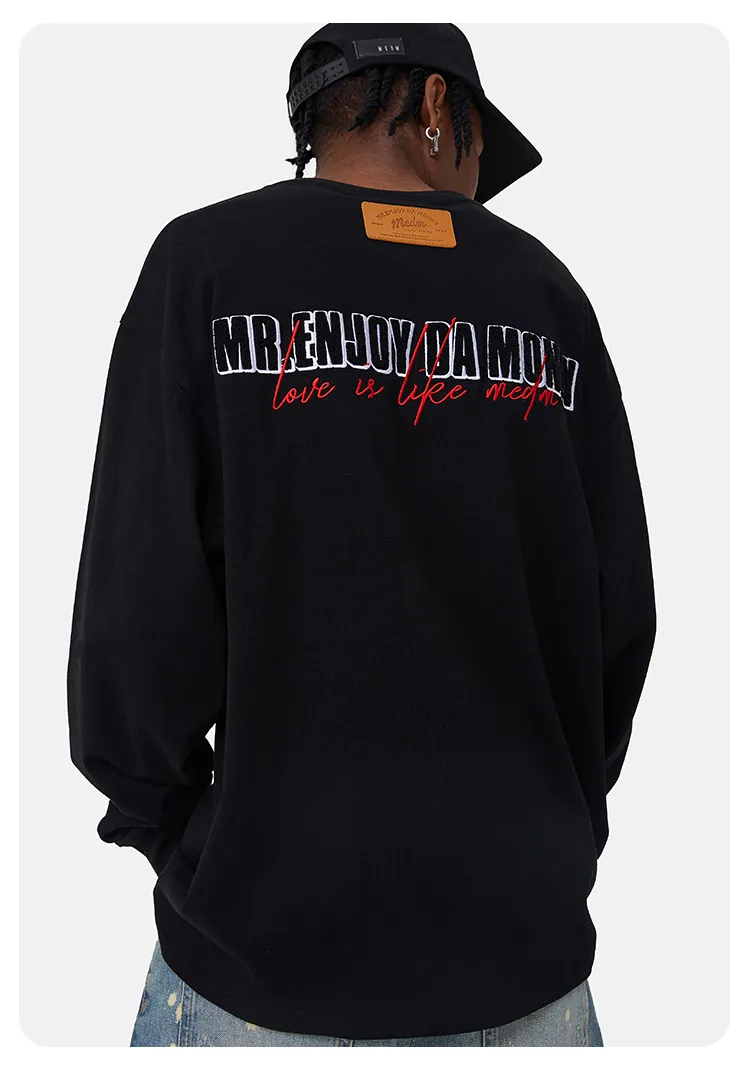 MR. ENJOY DA MONEY  |Unisex Blended Fabrics Street Style Long Sleeves Cotton