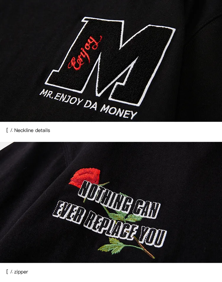 MR. ENJOY DA MONEY  |Unisex Blended Fabrics Street Style Long Sleeves Cotton