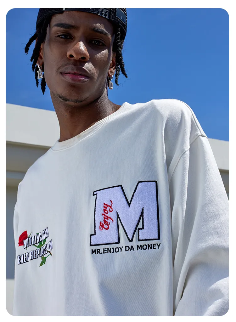 MR. ENJOY DA MONEY  |Unisex Blended Fabrics Street Style Long Sleeves Cotton