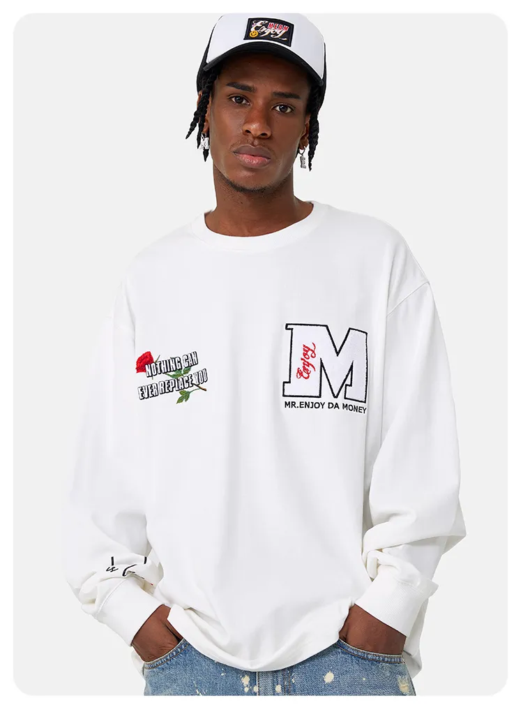 MR. ENJOY DA MONEY  |Unisex Blended Fabrics Street Style Long Sleeves Cotton