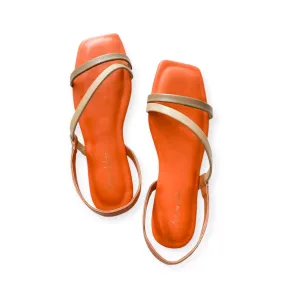 MYKONOS Brown Tri Color Strap Flat Sandals