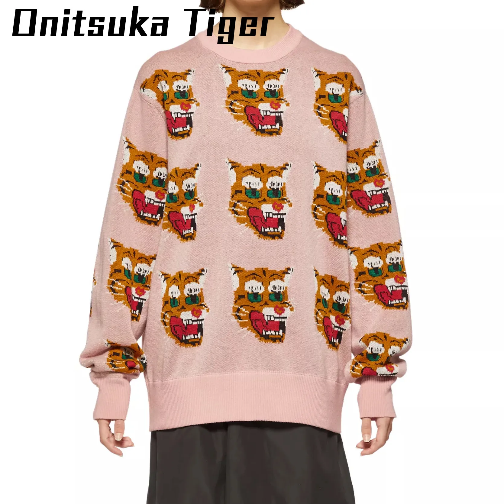 Onitsuka Tiger  |Unisex Street Style U-Neck Long Sleeves