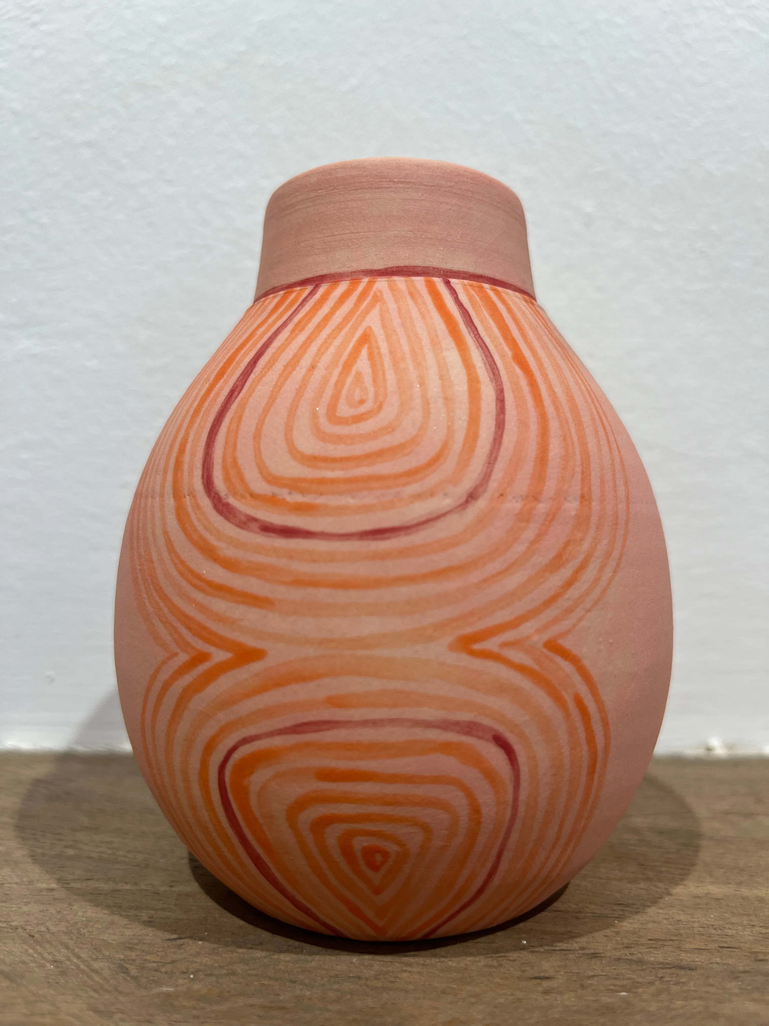 Orange small lined vessel - Chrystie Longworth