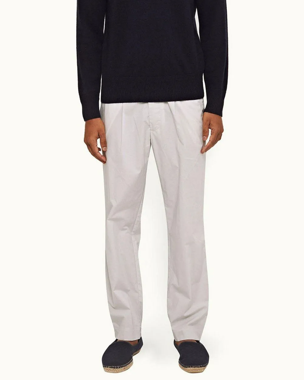 Oyster Grey Sedgwick Poplin Pants