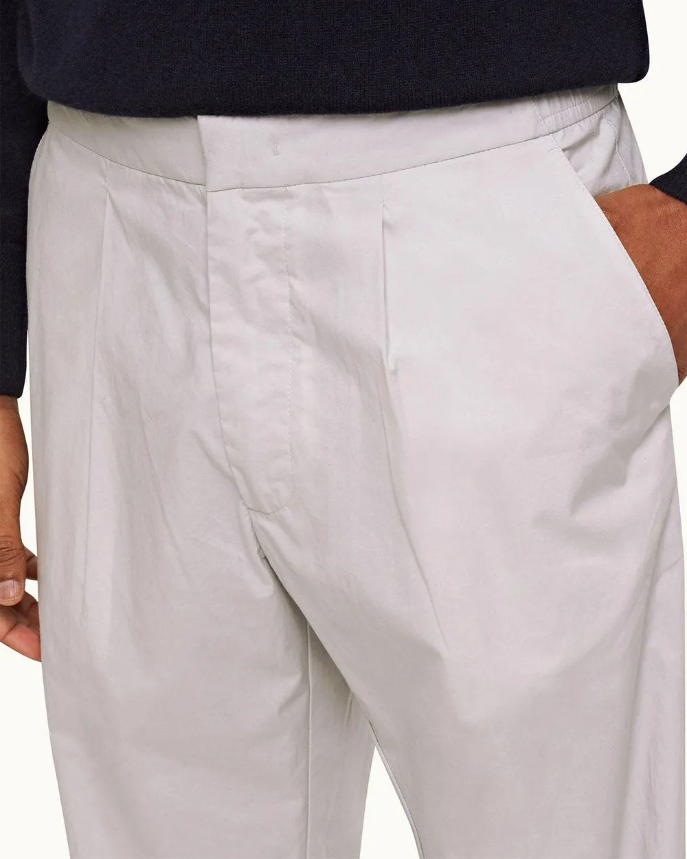 Oyster Grey Sedgwick Poplin Pants