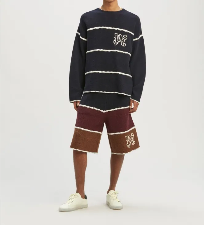 Palm Angels  |Crew Neck Pullovers Stripes Wool Street Style Long Sleeves