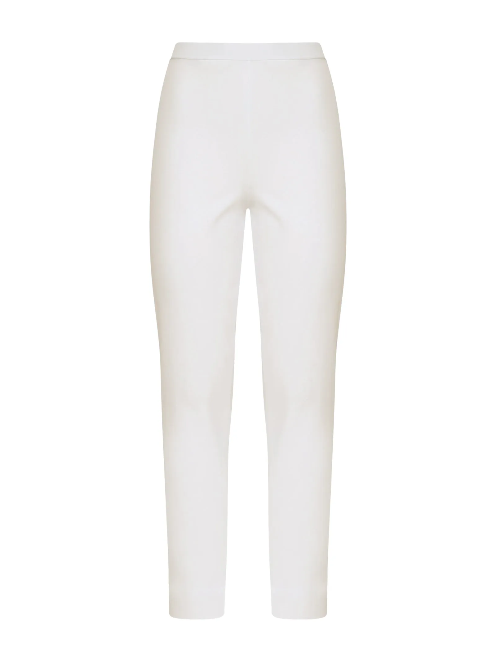 Pantalone a sigaretta con spacchetti in Compact Light - Bianco